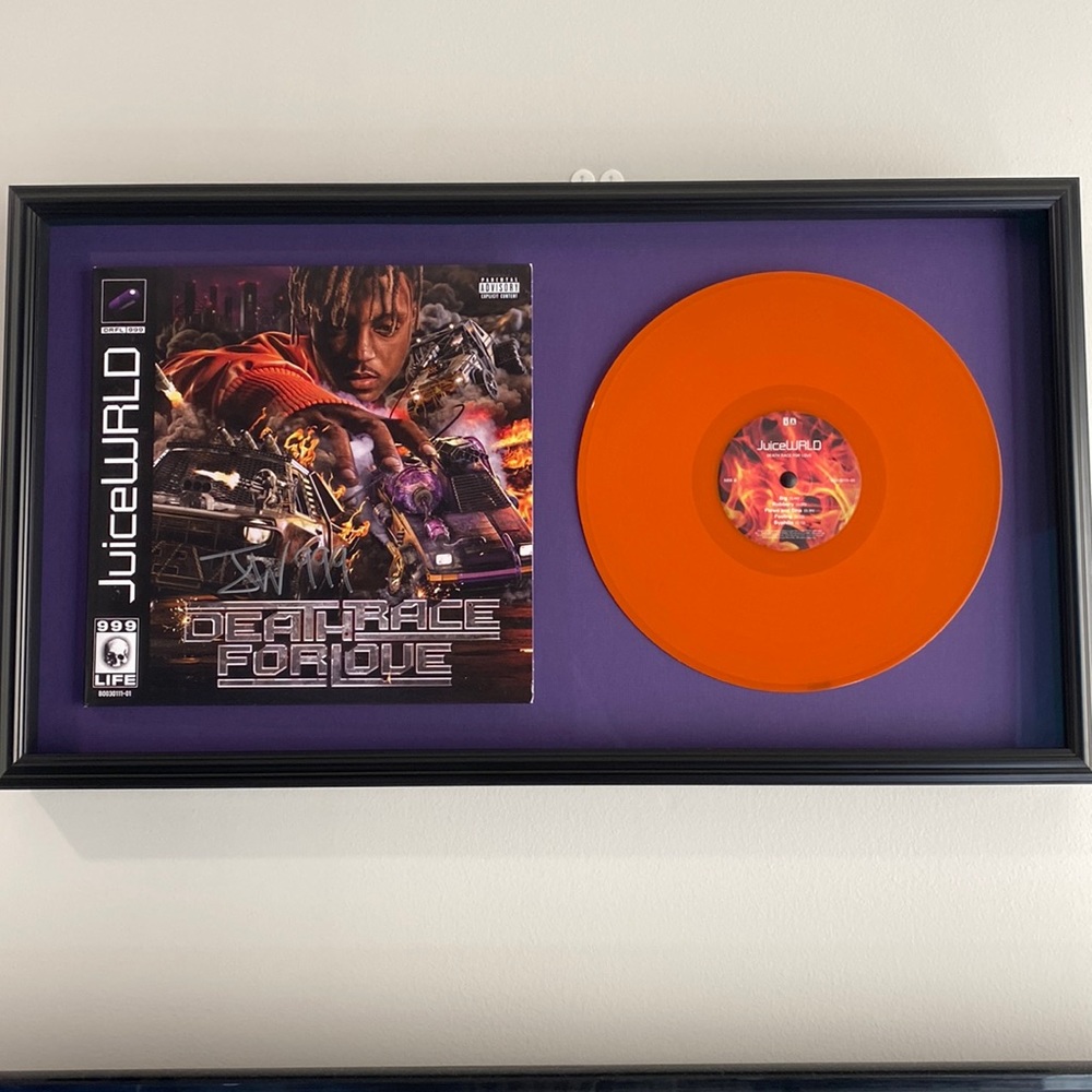 Autographed Juice Wrld Death Race for Love vinyl album in professional frame